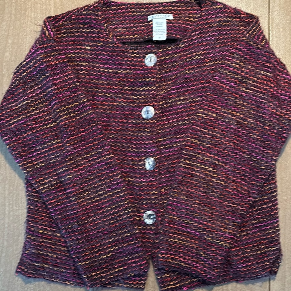 Button down cardigan sweater.